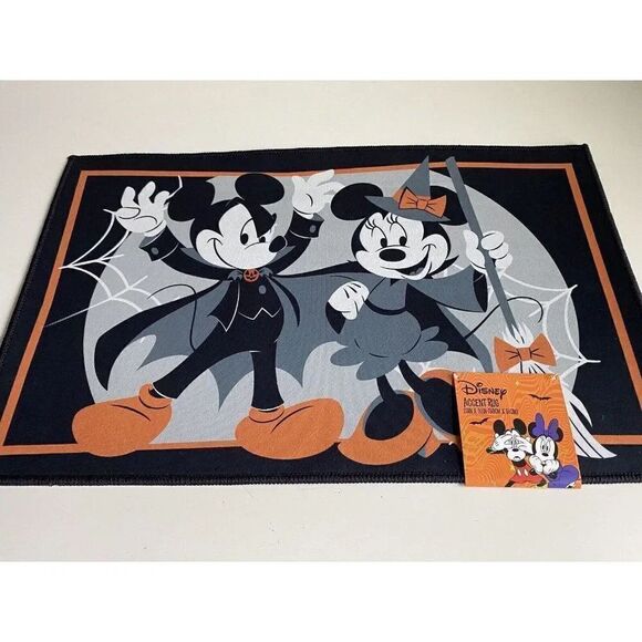 Disney Mickey Minnie Mouse Witch Halloween Fun Accent Rug 20" x 32" Soft Feel - Picture 2 of 10